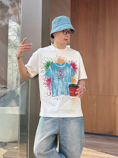 CC 2026 Hand-Painted Short-Sleeve T-Shirt Multicolor 419022