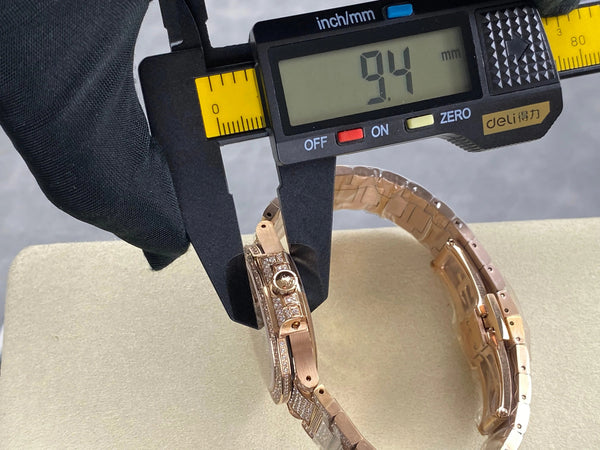 Patek Philippe Nautilus 35mm Diamond Dial Pink Gold Full Diamond