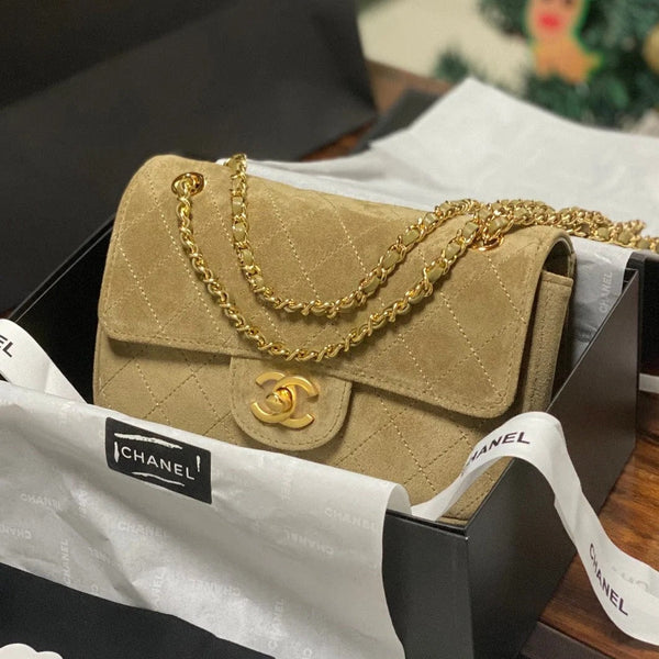 CC 2026 Flap Bag 20cm Suede Leather