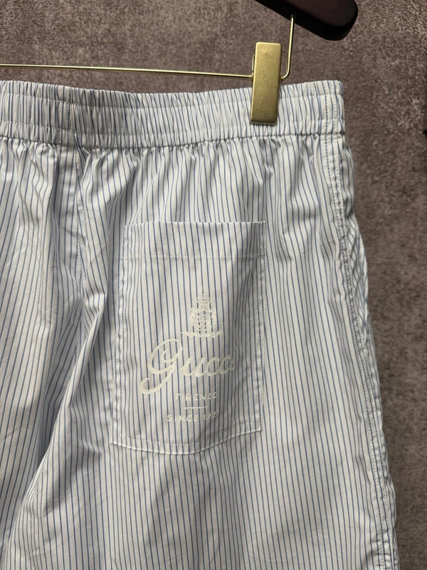 GC 2026 Men's Striped Shorts White Blue Cotton 643455