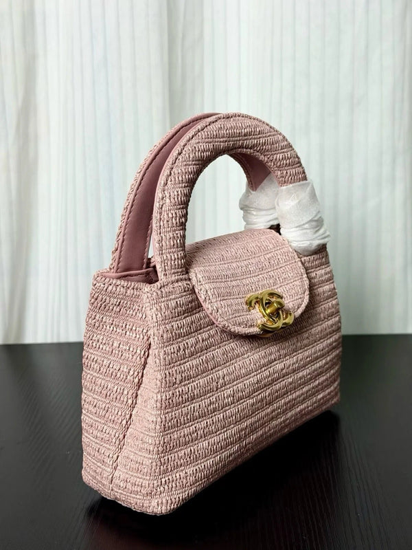 Chanel Kelly 2026 Bag 19cm Pink Woven Leather