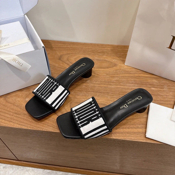 CD 26s Sandals Two Tone Canvas Cowhide 685412