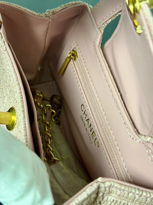 Chanel Kelly 2026 Bag 19cm Pink Woven Leather