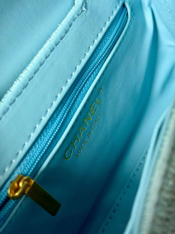 Chanel Kelly 2026 Bag 19cm Blue Woven Leather