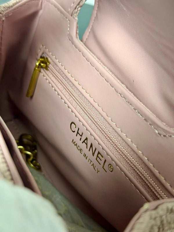 Chanel Kelly 2026 Bag 19cm Pink Woven Leather