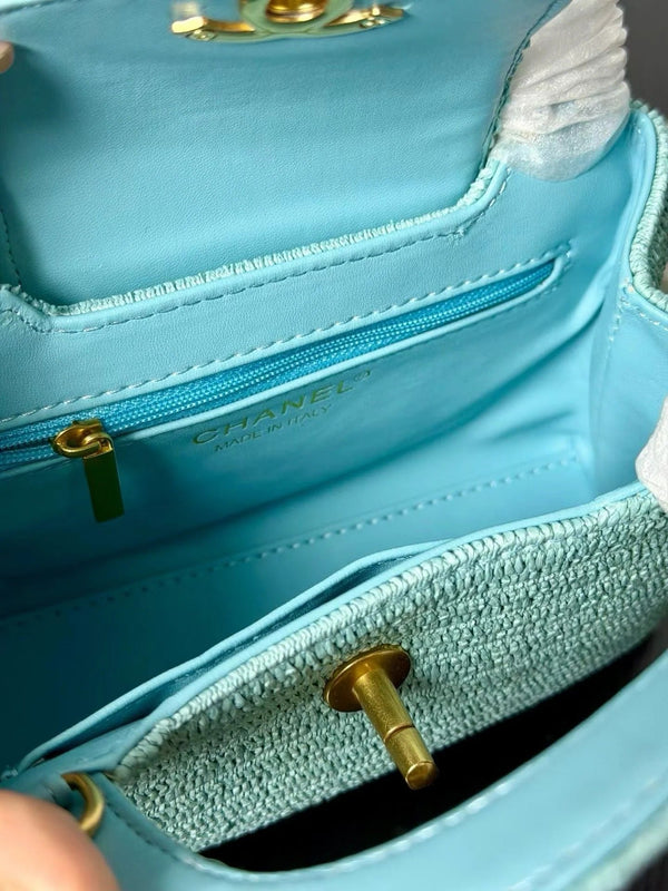 Chanel Kelly 2026 Bag 19cm Blue Woven Leather