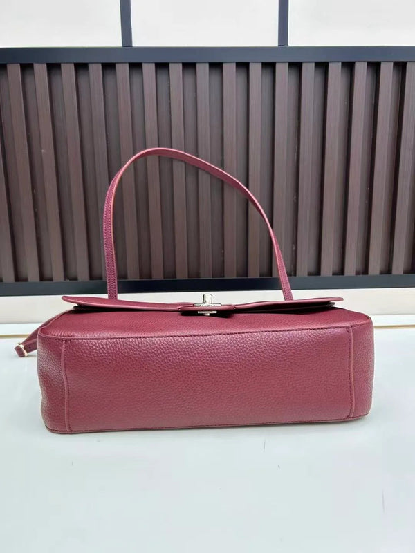 Chanel 2026 Maxi Flap Bag 29cm Burgundy Grained Calfskin