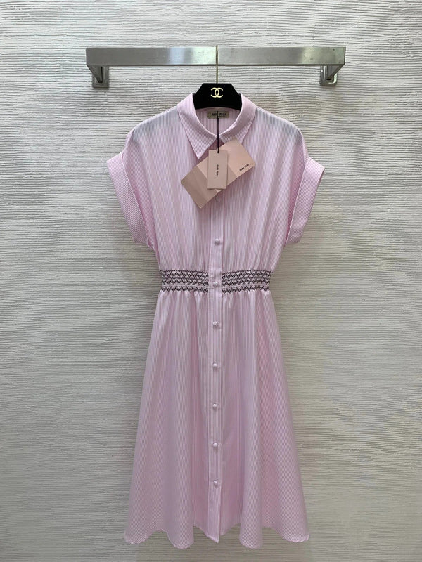 Miu 2026 Striped Dress Cotton 402676