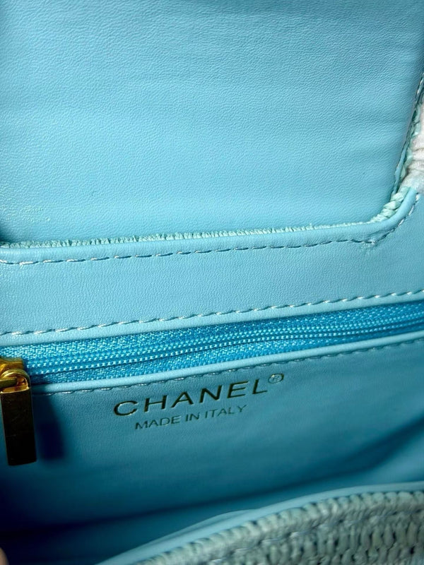 Chanel Kelly 2026 Bag 19cm Blue Woven Leather