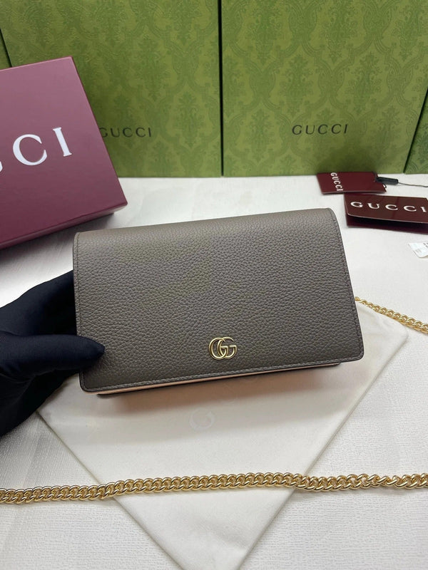 GG 2026 Marmont Wallet On Chaine 20cm Canvas Leather