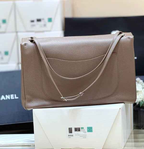 Chanel 2026 Maxi Flap Bag 29cm Light Brown Grained Calfskin