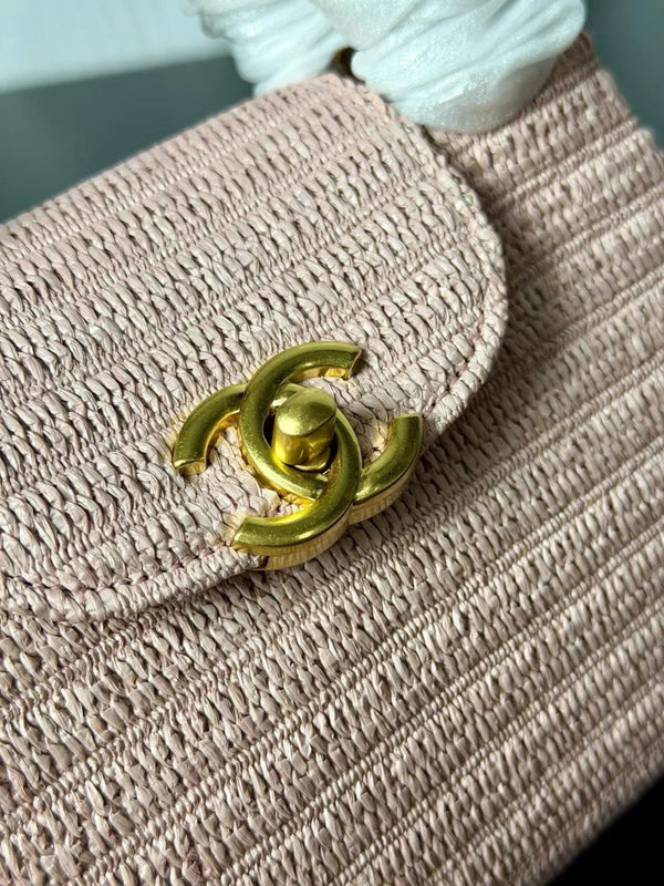 Chanel Kelly 2026 Bag 19cm Pink Woven Leather