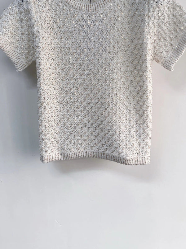 Chanel 2026 Chemise tricotée à manches courtes Laine écru 166806