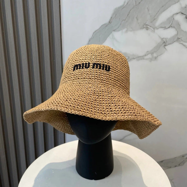 Miu Raffia Bucket Hat 268990