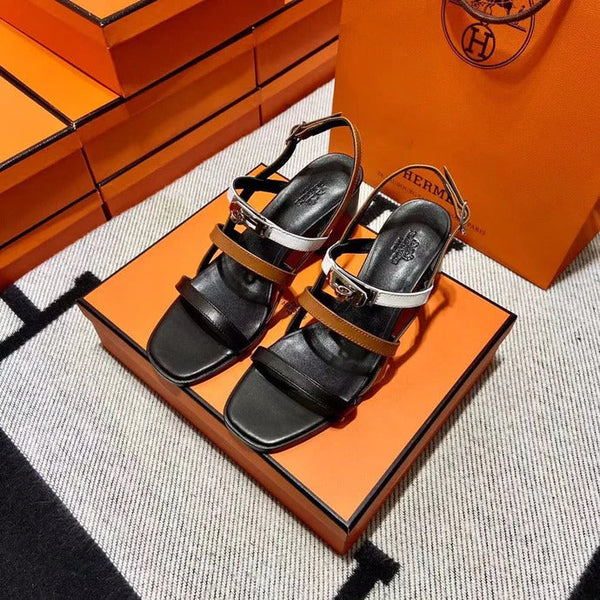 HM 2026 Eve Sandal Black Brown White Leather 545948