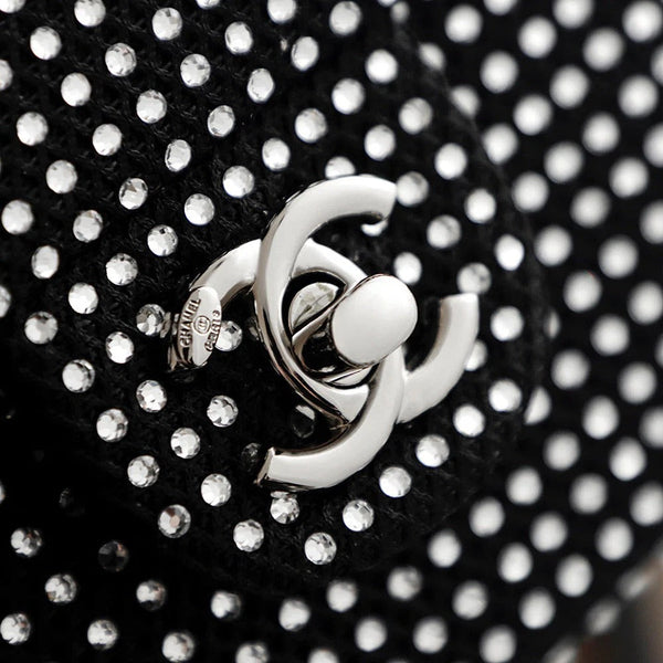CC 2026 Classic Flap Bag 20cm With Sparkling Stones Leather