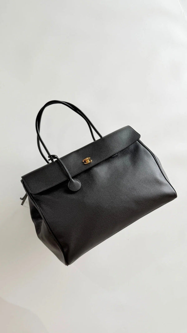 Chanel 2026 Large Shopping Bag 43cm Black Leather