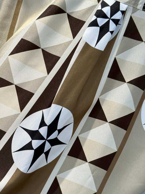 Loewe 25 Shirt Beige Brown Silk