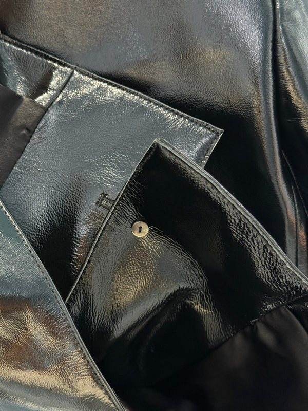 CC 25 Veste en cuir d'agneau noire