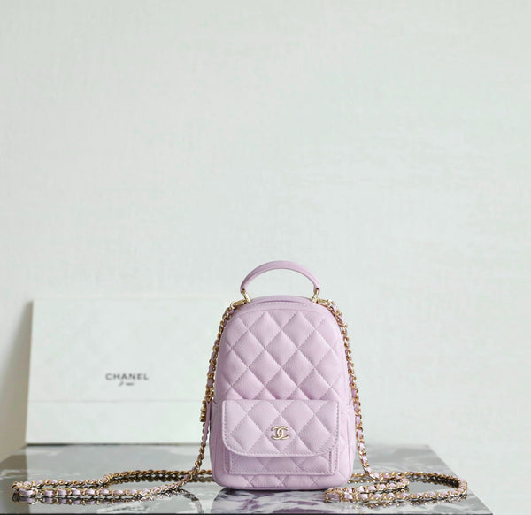 Chanel Mini Backpack Pink Purple Calfskin 335680
