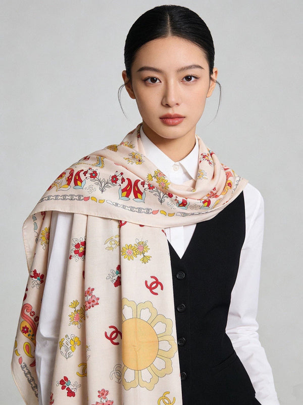 CC 26s Scarf 140 In Cashmere Silk 306129