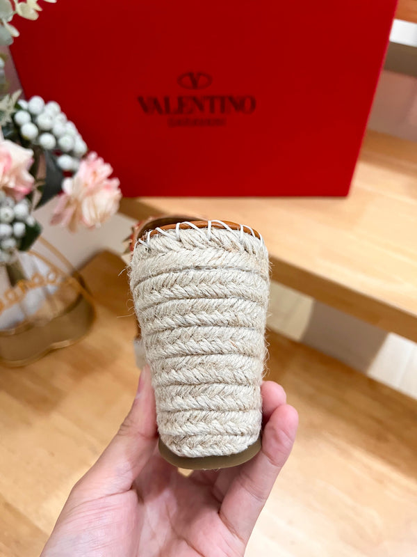 Valentino Mule Wedge in pelle marrone 240595