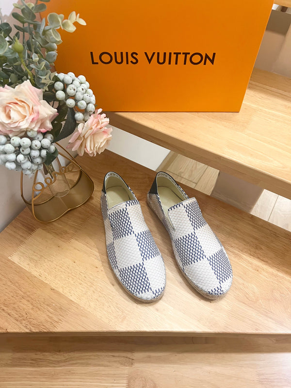 Bidart Espadrilles in Blue Damier jacquard fabric 240630