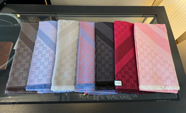 GG Scarf 140CM Light Pink Twill Silk 293465