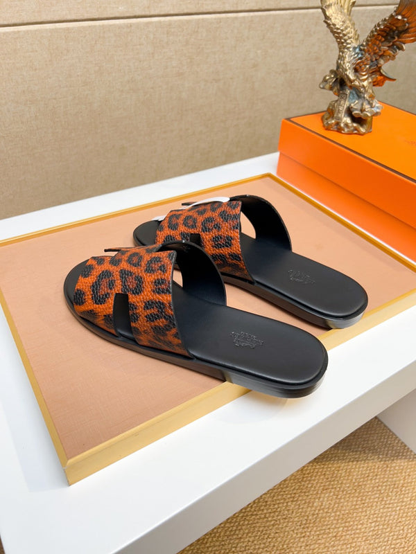 HM Men's Izmir Slide Orange Black Cowhide 743930