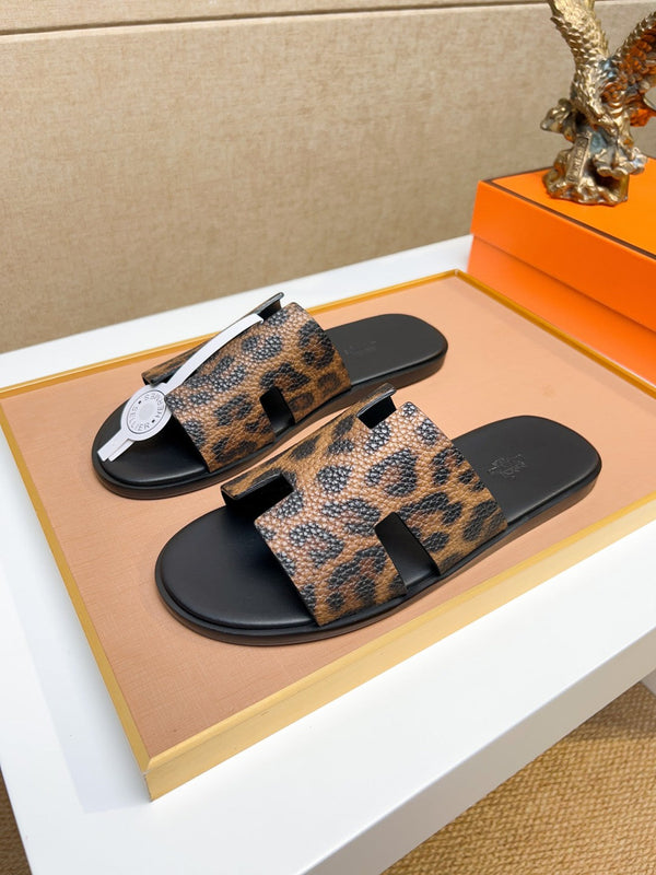 HM Men's Izmir Slide Marrone Pelle di vacchetta 743931