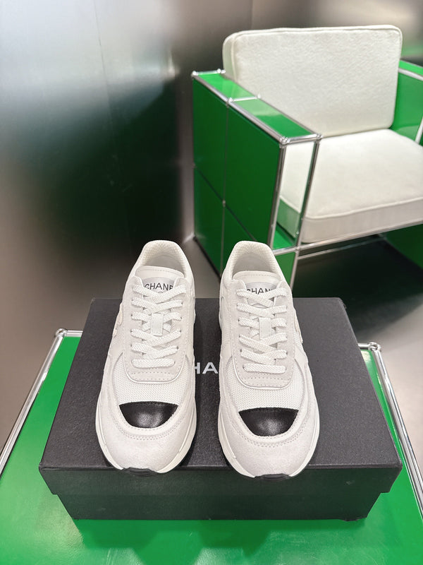 Chanel Low-Top Sneakers 30mm Off-White Calfskin Leather and Mesh 507542