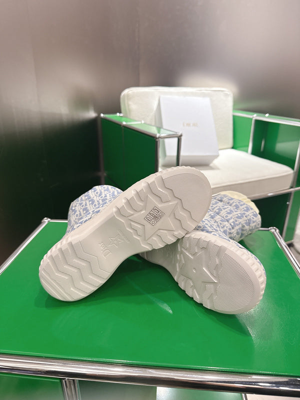 Dior 2025 Frost Ankle Boot Blue White Frabic Calfskin Wool 507566