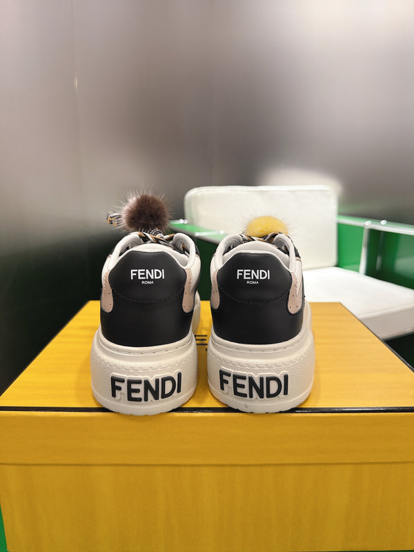 Fendi 2025 Match Platform Sneakers Black Leather 562576
