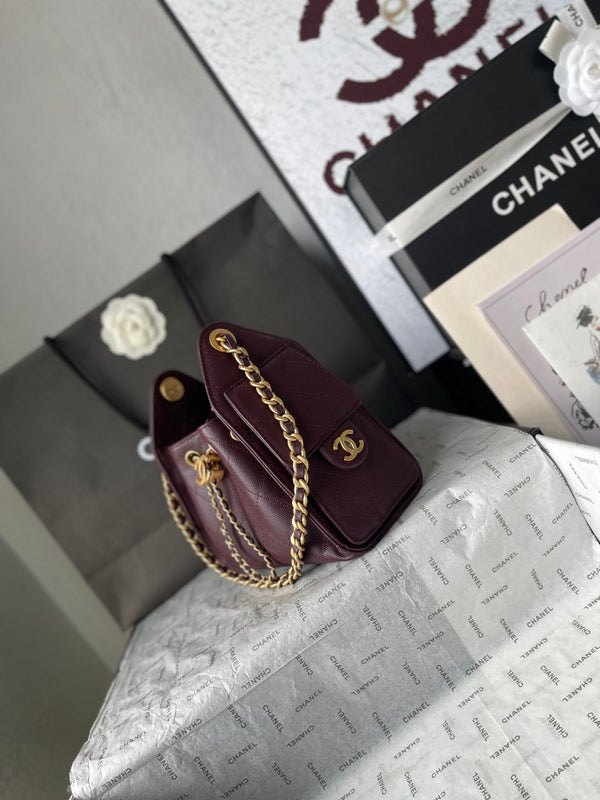 CC 26c Hobo Bag 22cm Burgundy Caviar Leather GHW