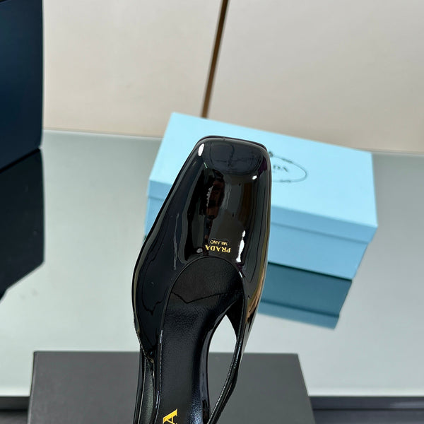 Prada 2025 Slingback Black Patent Leather 324961