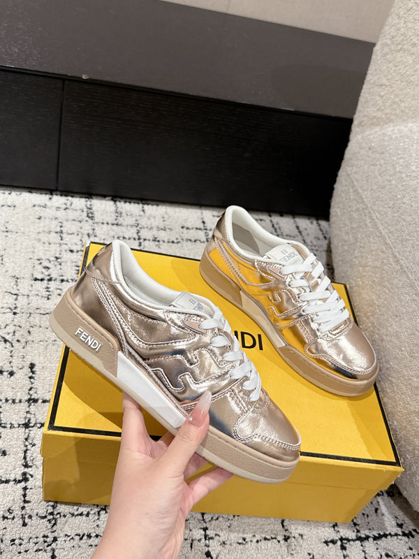 Baskets Fendi Match Cuir Cuivre 679604