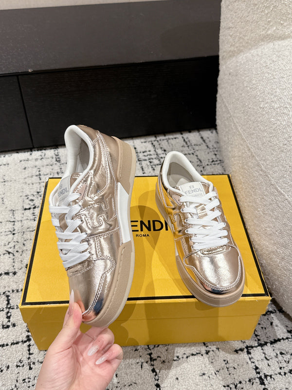 Baskets Fendi Match Cuir Cuivre 679604