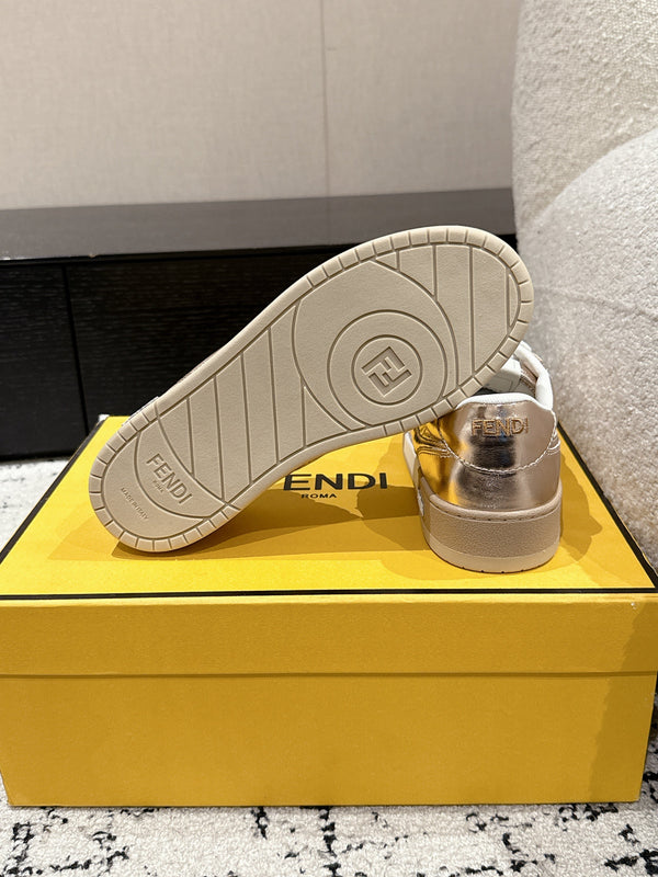 Baskets Fendi Match Cuir Cuivre 679604