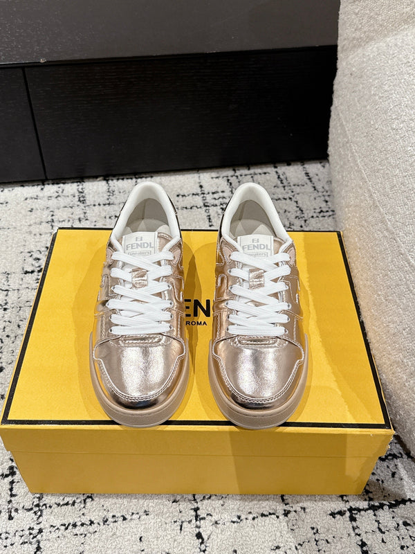 Baskets Fendi Match Cuir Cuivre 679604