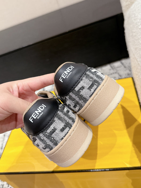 Fendi Match Trainers Black Denim 679609