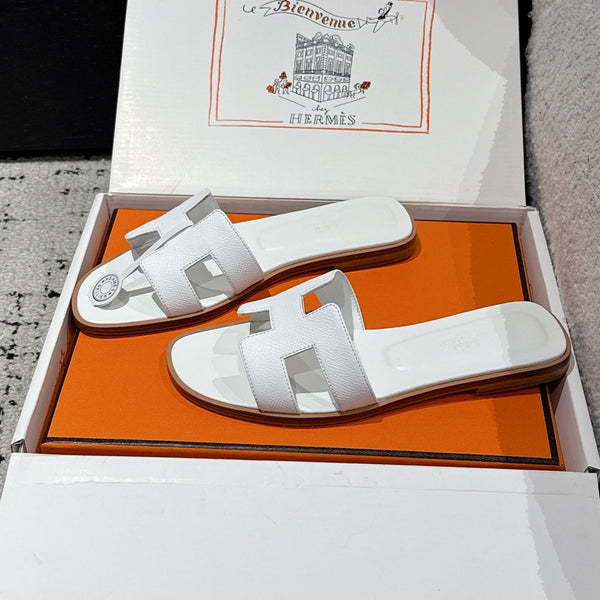 HM 25 Oran Sandal White Epsom