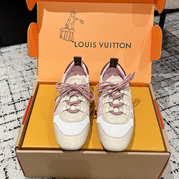 Sneaker stile ballerina LV Sneakerina rosa beige pelle bovina 383387