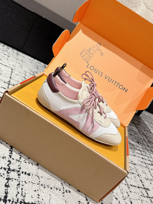 LV Sneakerina ballet-style sneaker pink beige cowhide 383387
