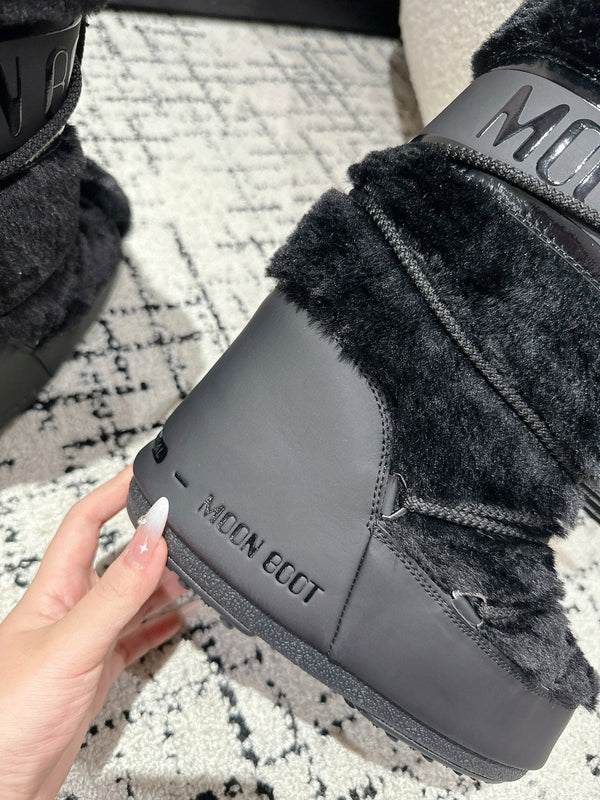 Moon Boot Icon Faux Fur Boots Black Shearing 541980