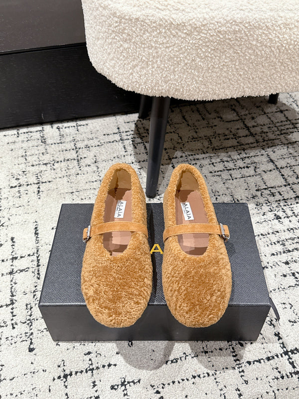 Alaia 2025 Ballerines Laine Camel 558647