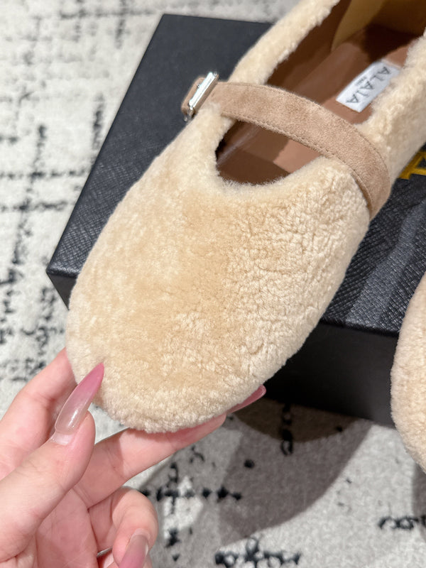 Alaia 2025 Ballerine Beige Laine 558649