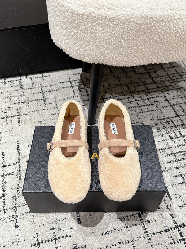 Alaia 2025 Ballerine Beige Laine 558649