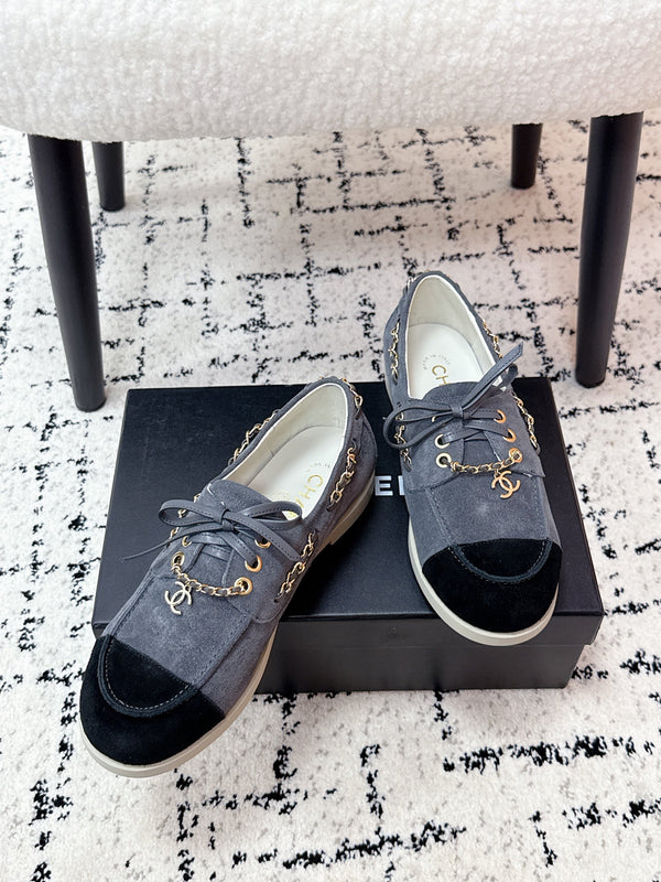 Mocassins CC Cruise 25/26 Daim Noir Ardoise Bleu Gris