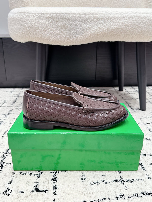 BV Silenzio Loafer Coffee Woven Leather 769991