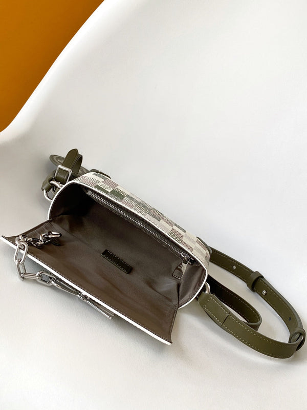 LV Steamer 18cm Handbag Multicolor Damoflage Canvas Cowhide 241109